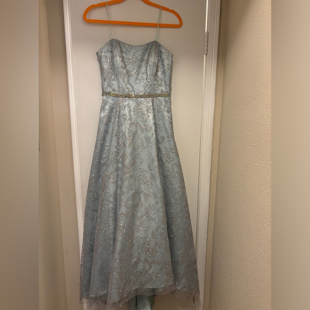 New Stunning Camille La Vie Light Blue Glitter Prom Dress, Size 2